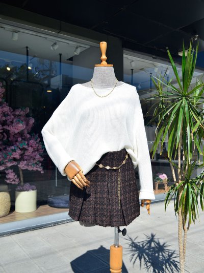 Kayık Yaka Triko Kazak