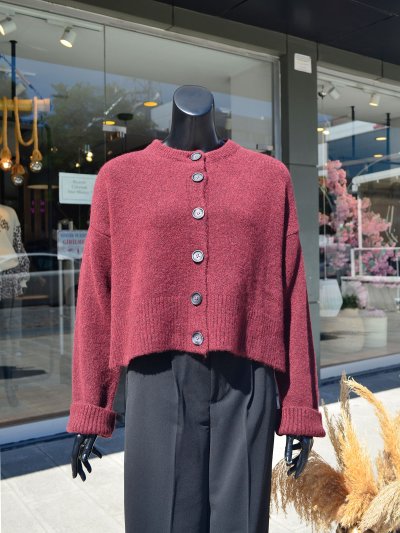 Düğmeli Triko Hırka