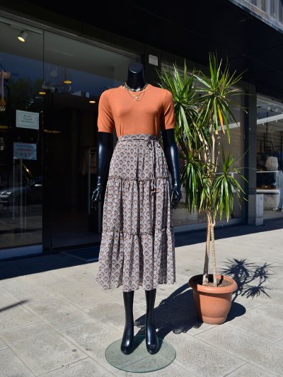 Desenli Şifon Etek