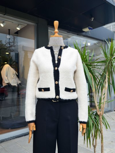 Düğmeli Triko Hırka