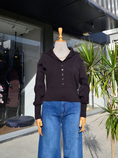 Düğmeli Triko Kazak