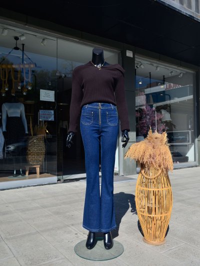 Fermuarlı Jean Pantolon