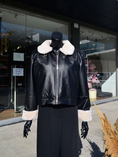 Kürklü Deri Mont