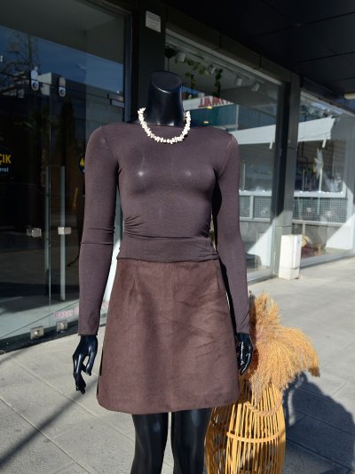 32371 Kayık Yaka Transparan Bluz