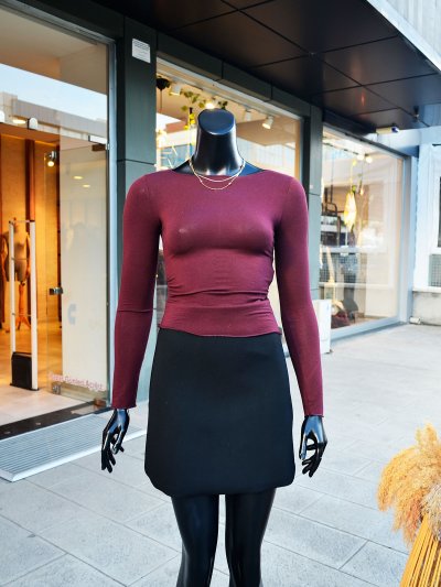 32371 Kayık Yaka Transparan Bluz