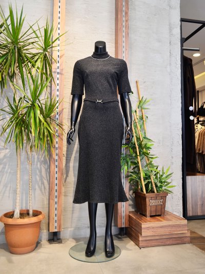 17297 Kemerli Triko Elbise