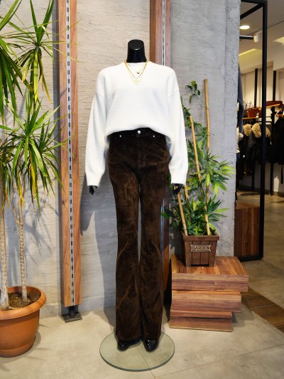 72111 Flok Kaplama Flare Pantolon