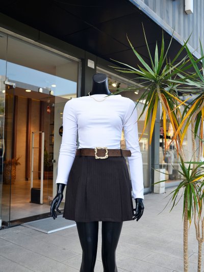 17364 Kemerli Şort Etek