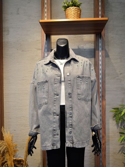 830 TAŞLI JEAN CEKET